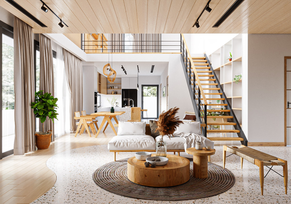 Mẫu nhà gác lửng 3 phòng ngủ 500 triệu sang trọng