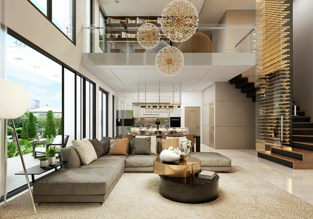 Mẫu nhà gác lửng 3 phòng ngủ 5x20 phong cách