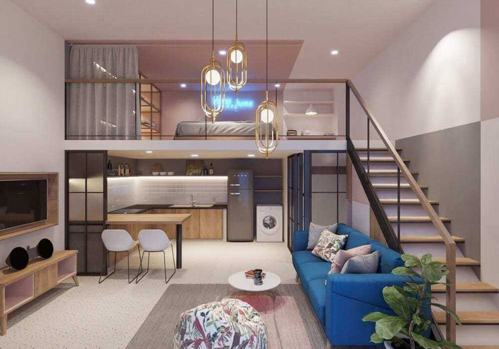 Mẫu nhà cấp 4 gác lửng 3 phòng ngủ 4x25 đẹp