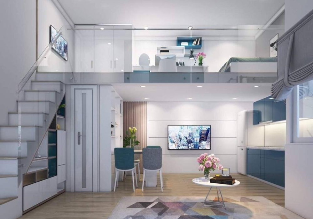 Mẫu nhà cấp 4 gác lửng 3 phòng ngủ 4x25 hiện đại