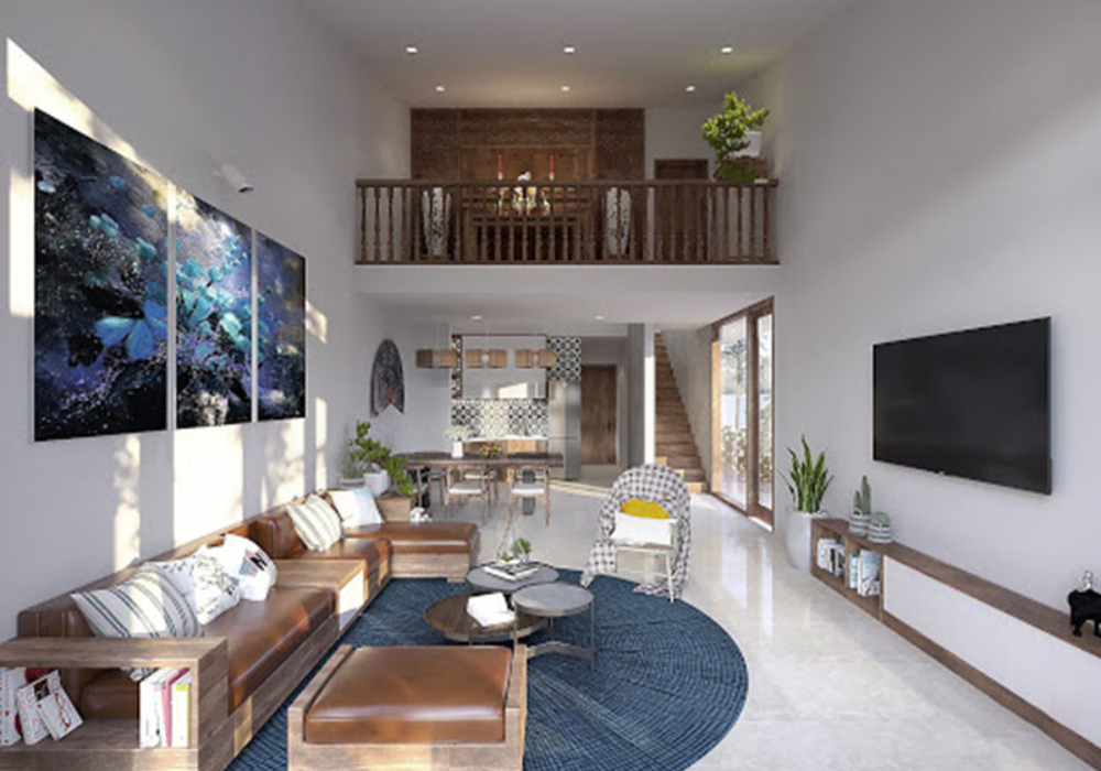 mẫu nhà gác lửng 3 phòng ngủ hiện đại