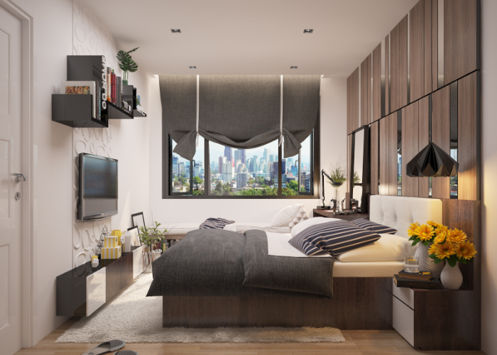 Mẫu thiết kế chung cư 40m2 2 phòng ngủ