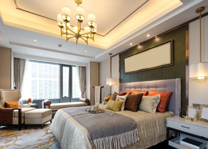 Đèn trang trần có thiết kế đẹp mắt giúp tăng thêm tính thẩm mỹ cho căn phòng