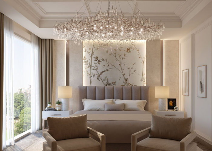 Đèn thả trần vòng nguyệt quế kết hợp đèn led xung quanh