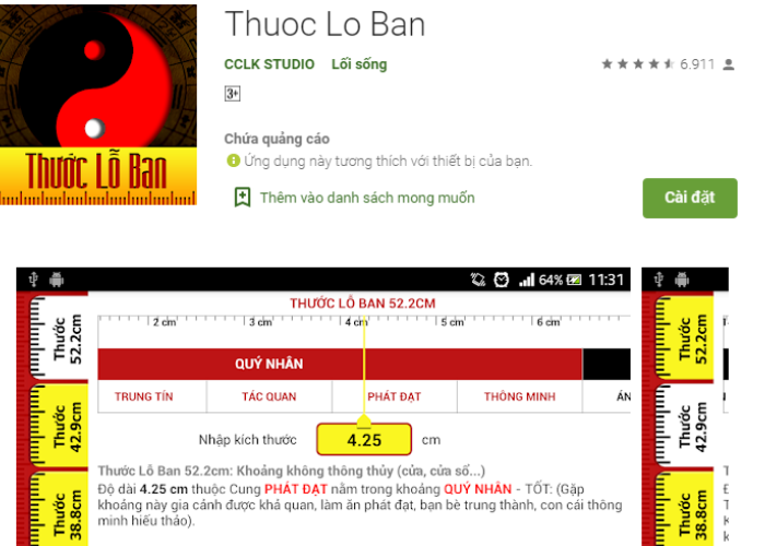 Thước lỗ ban online hỗ trợ cho gia chủ có thể chủ động trong việc chọn kích thước đồ vật phù hợp với mình