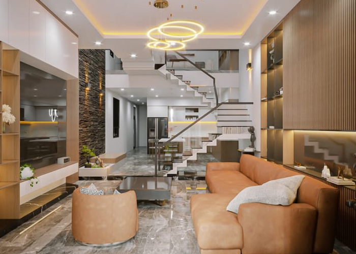 Thiết kế phòng khách đơn giản nhưng vẫn đảm bảo yếu tố hiện đại và sang trọng