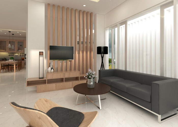Dù tối giản những vật dụng nội thất nhưng không gian phòng khách nhà ống vẫn rất tiện nghi 