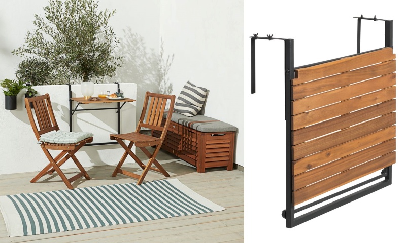 Ghế và bàn xếp gọn cho ban công chung cư nhỏ giúp việc dọn dẹp dễ dàng.