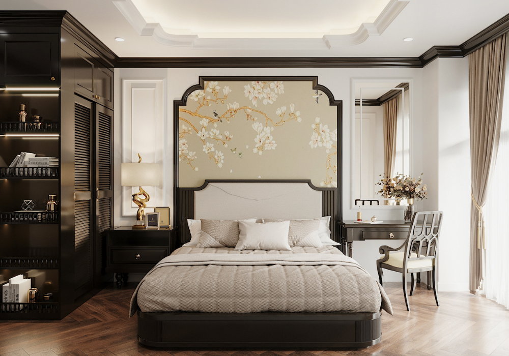 Top 25+ Mẫu phòng ngủ phong cách Indochine đẹp, sang trọng