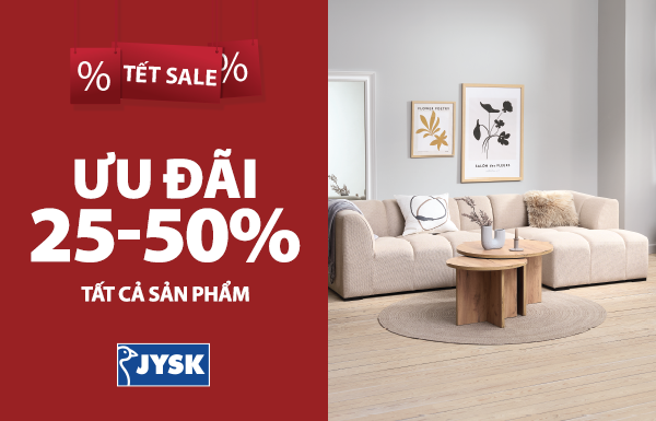 Tết sale- Cơ hội tân trang nhà mới với ưu lên tới 50% tất cả sản phẩm từ JYSK