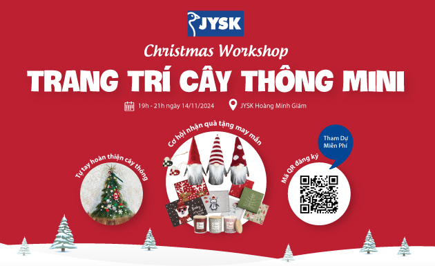 Đăng ký tham gia workshop làm cây thông mini cùng JYSK