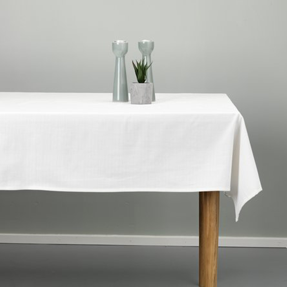 Khăn phủ bàn | AGERMYNTE | cotton/polyester | trắng | R140xD240cm