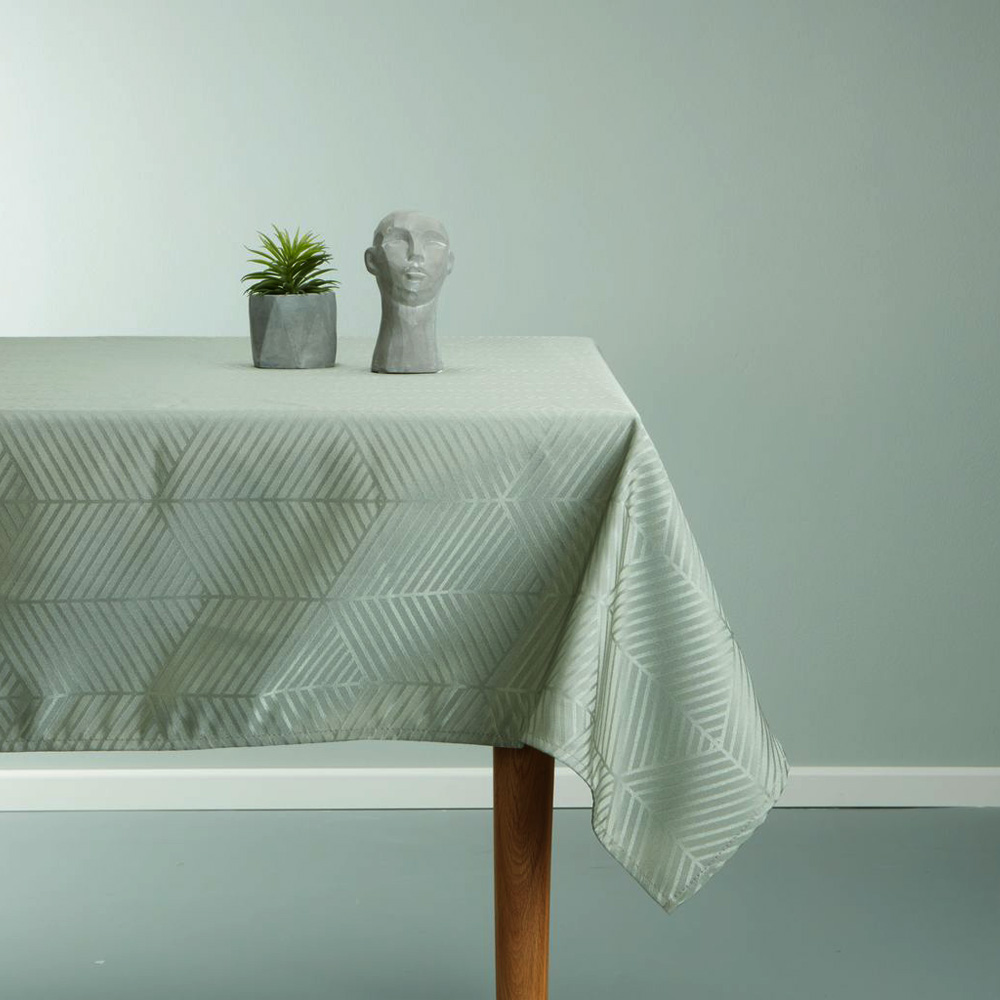 Khăn phủ bàn | BLOMME | vải polyester | xanh bạc hà | R140xD240cm