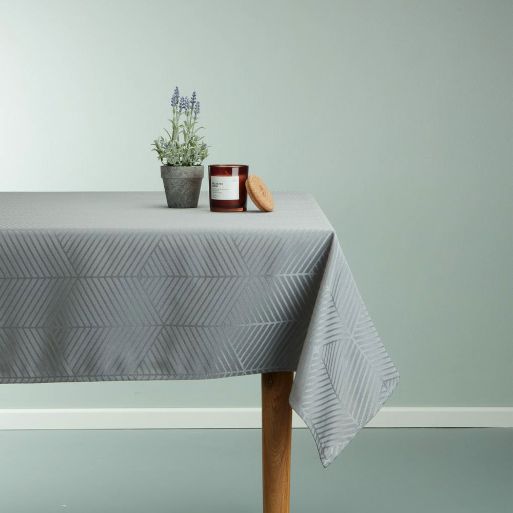 Khăn phủ bàn | BLOMME | polyester | xám | R140xD240cm