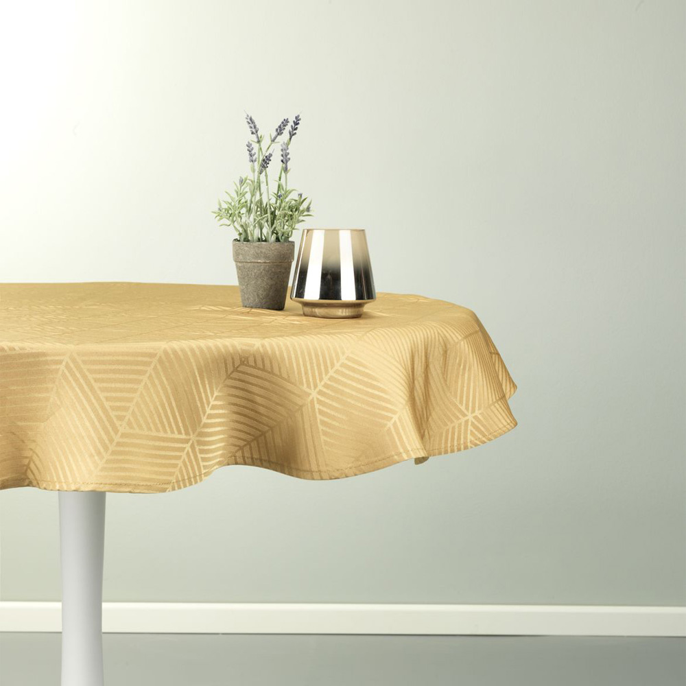 Khăn phủ bàn | BLOMME | polyester | vàng | Ø120cm