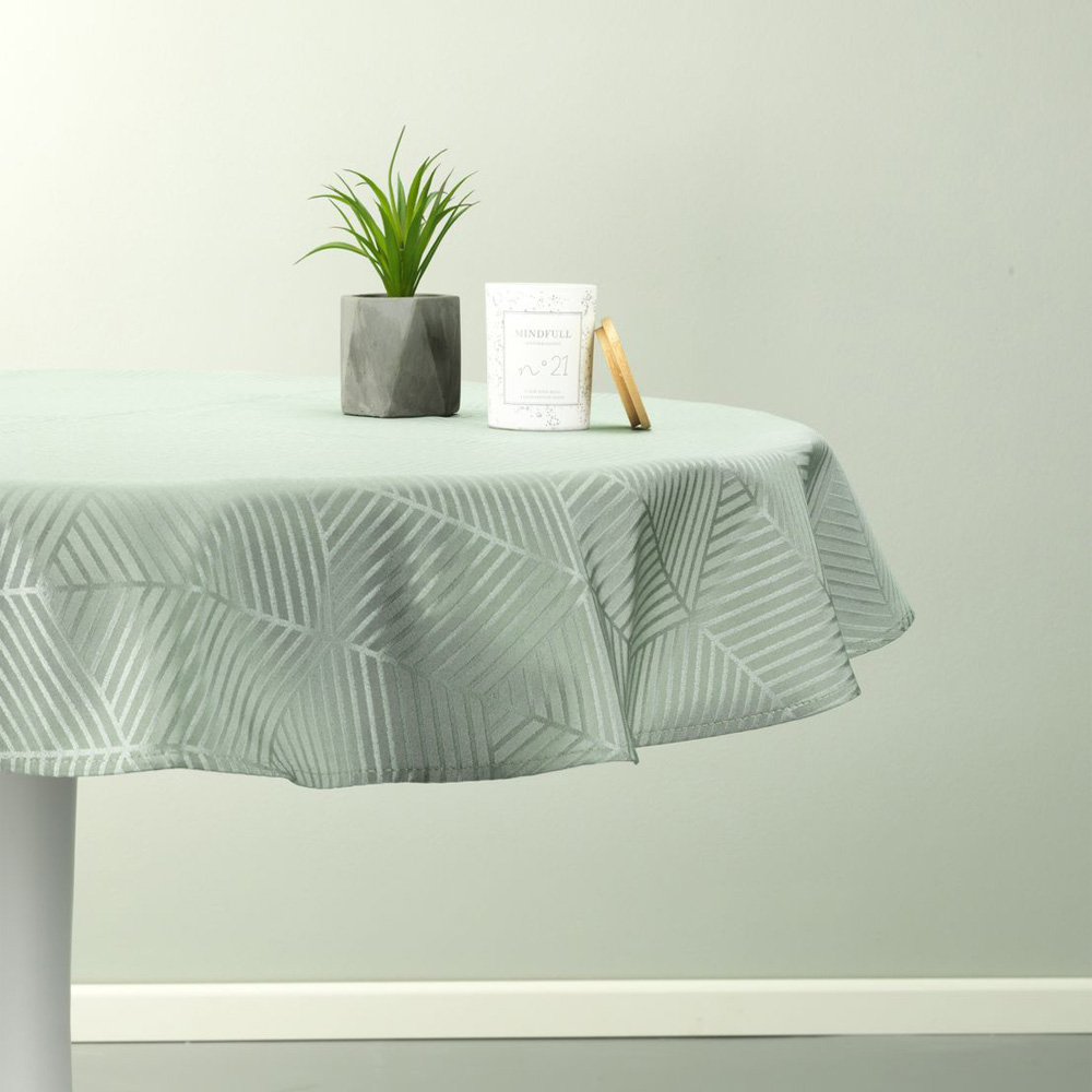 Khăn phủ bàn | BLOMME | polyester | xanh bạc hà | Ø120cm