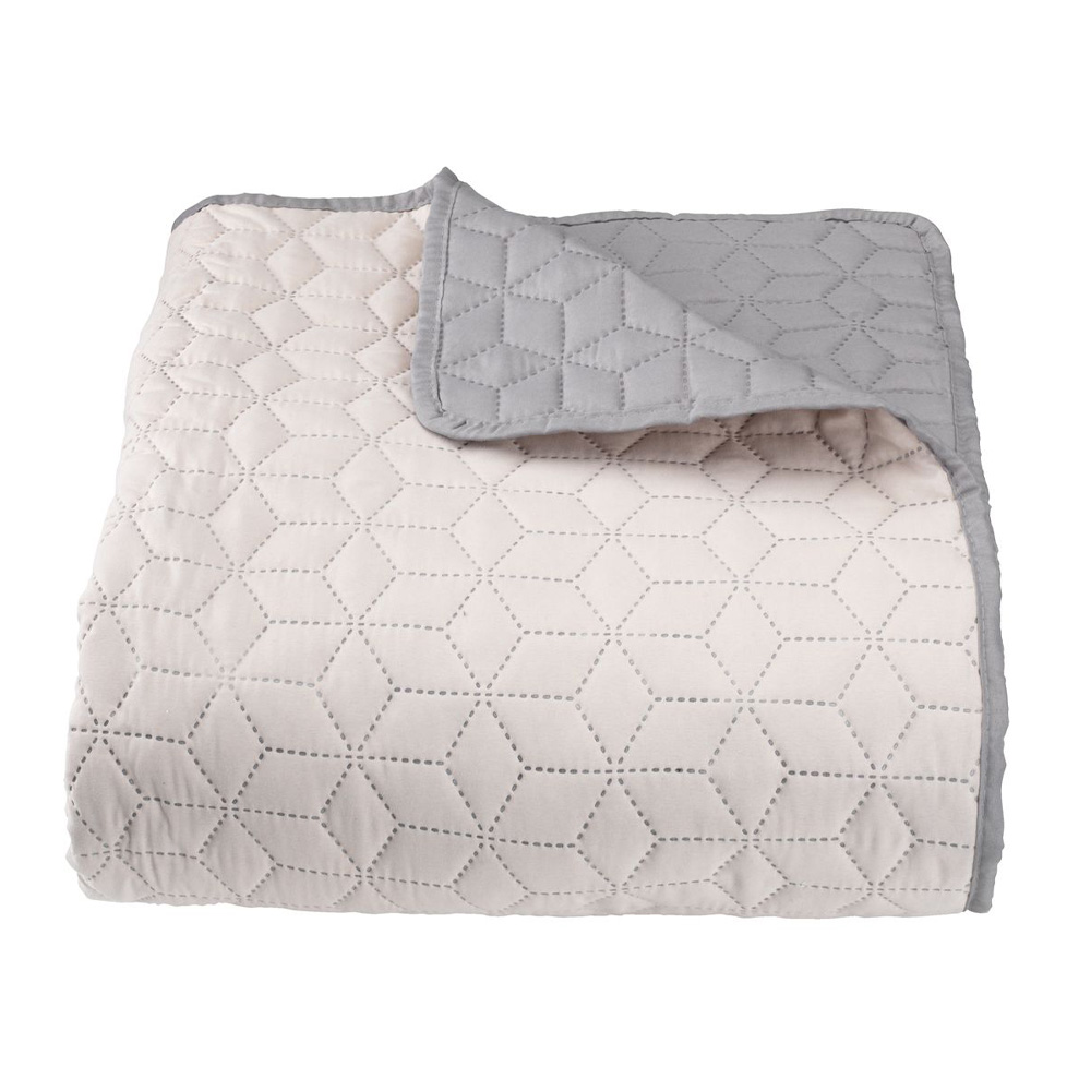Bed throw ROSENTRE 160×220 grey/beige