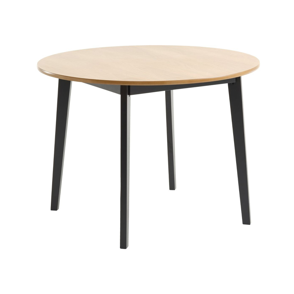 Dining table | JEGIND | industrial wood | oak/black | Ø105xC75cm