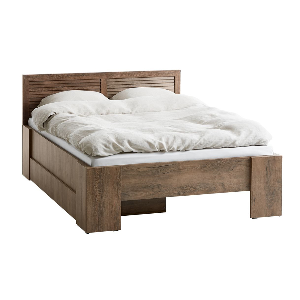 Bed Frame | MANDERUP | industrial wood | oak | R160xD200cm
