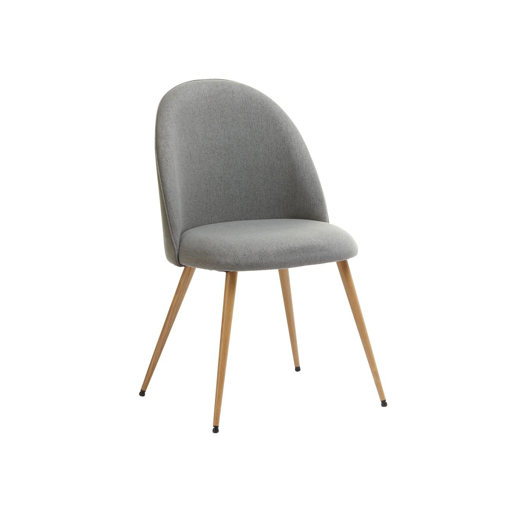 Dining chair | KOKKEDAL | metal/polyester | grey/oak | R52xS54xC84cm