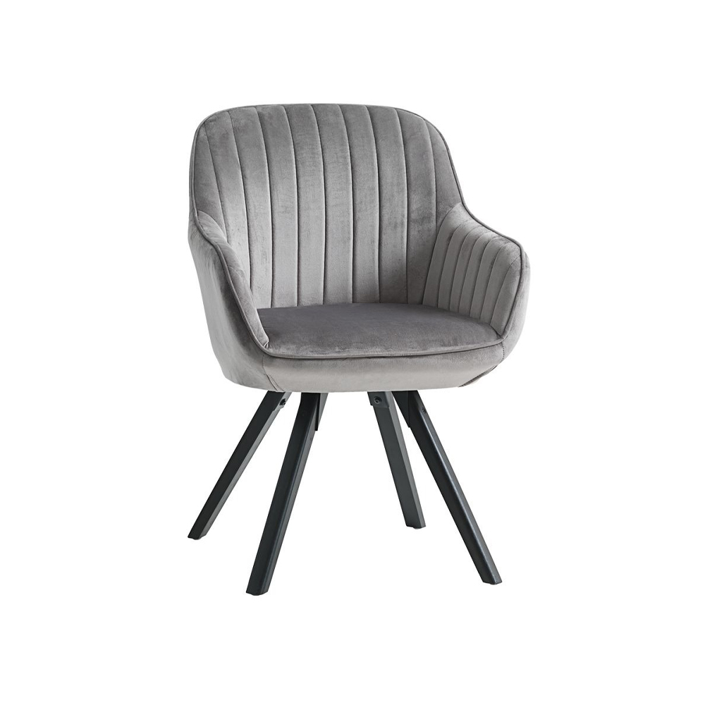 Ghế bành | ONSEVIG | vải polyester/gỗ cao su/sắt | xám/đen | R58xS61xC83cm