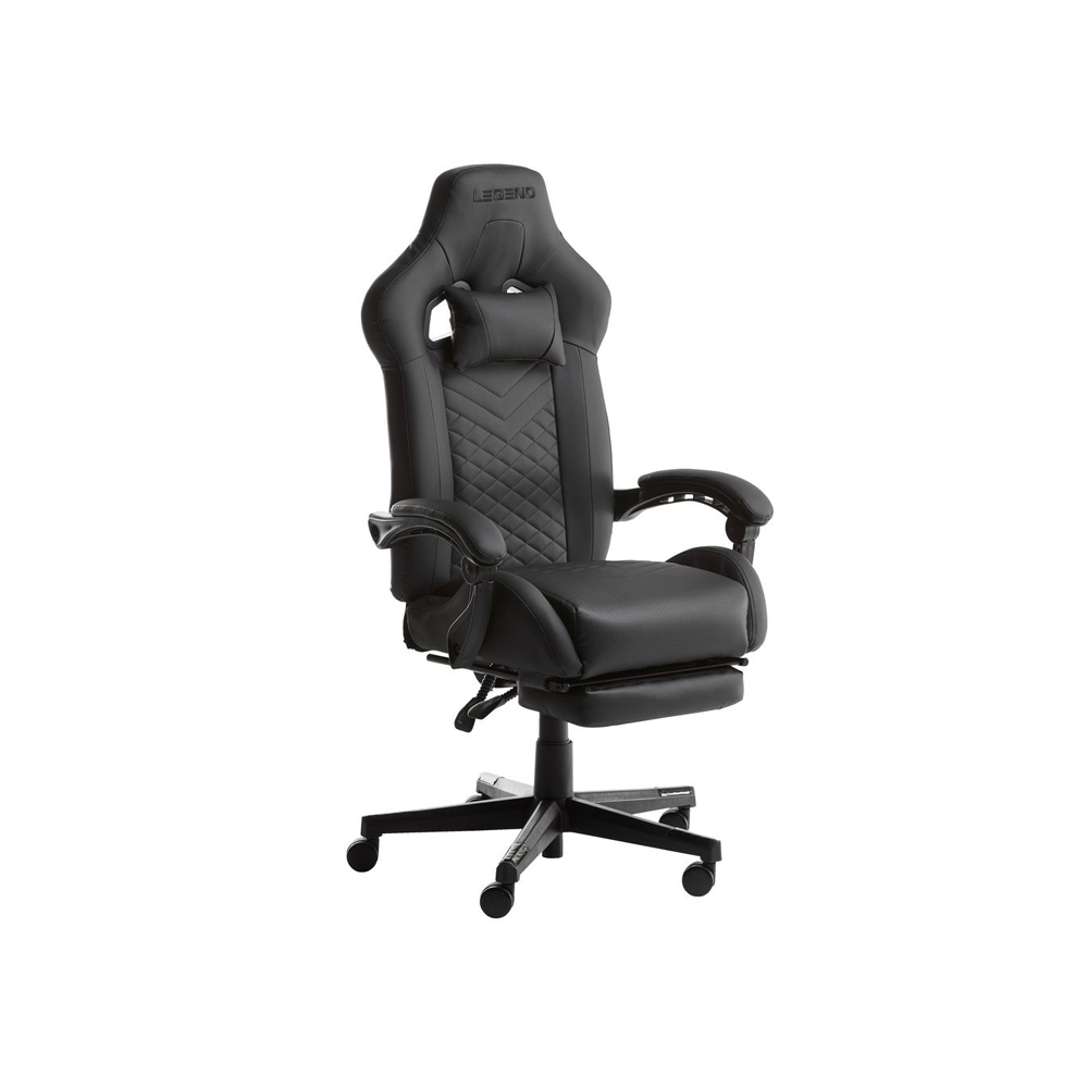 Gaming chair HALLUM with footrest black