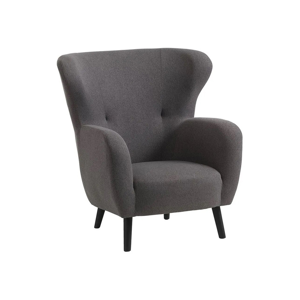 Ghế bành | VILDSUND | vải polyester | xám đậm/đen | R89xS87xC96cm