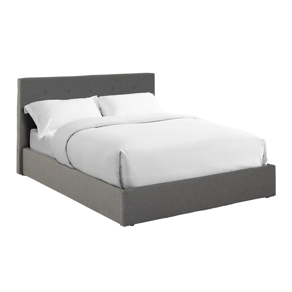 Bed frame ALNOR 160x200 dark grey/black