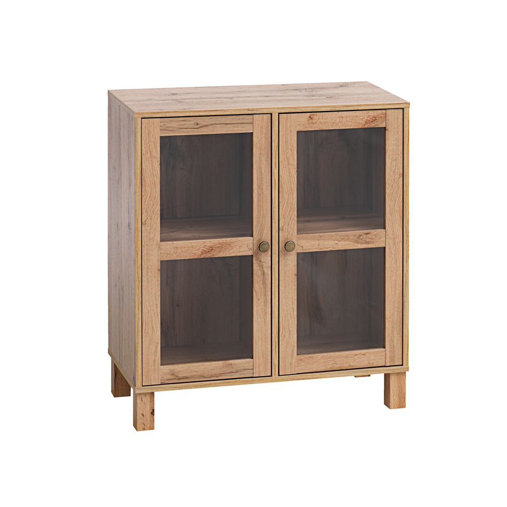 Display cabinet SKALS glass doors oak