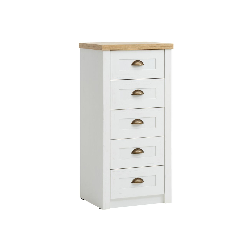 5 drawer chest MARKSKEL white/oak