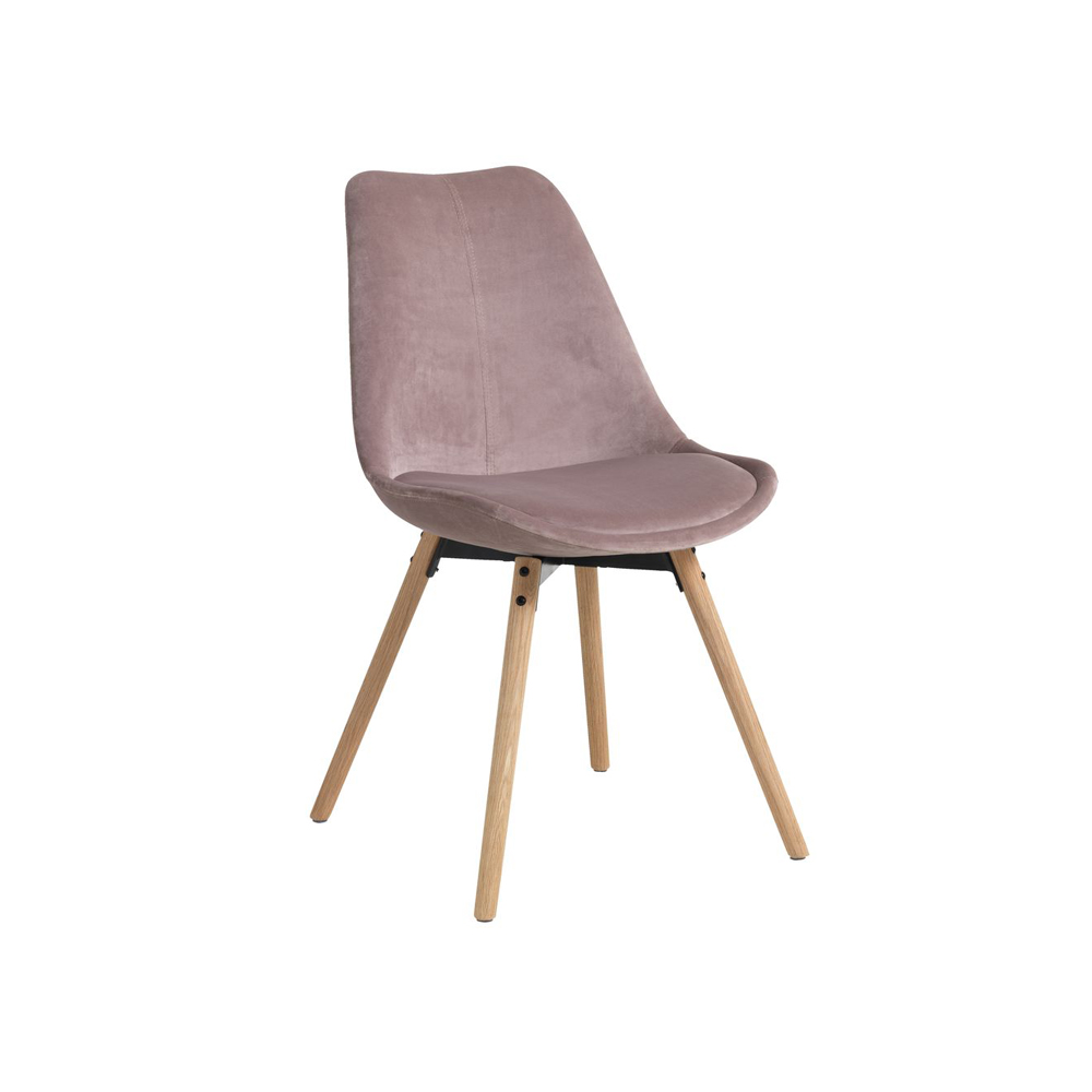 Ghế bàn ăn | KASTRUP |  vải polyester/chân sồi | màu sồi/hồng | R49xS55xC84cm