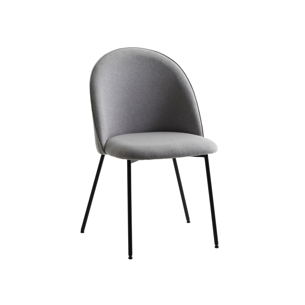 Ghế bàn ăn | DYBVAD | kim loại/vải polyester | xám nhạt/đen | R49xS54xC83cm