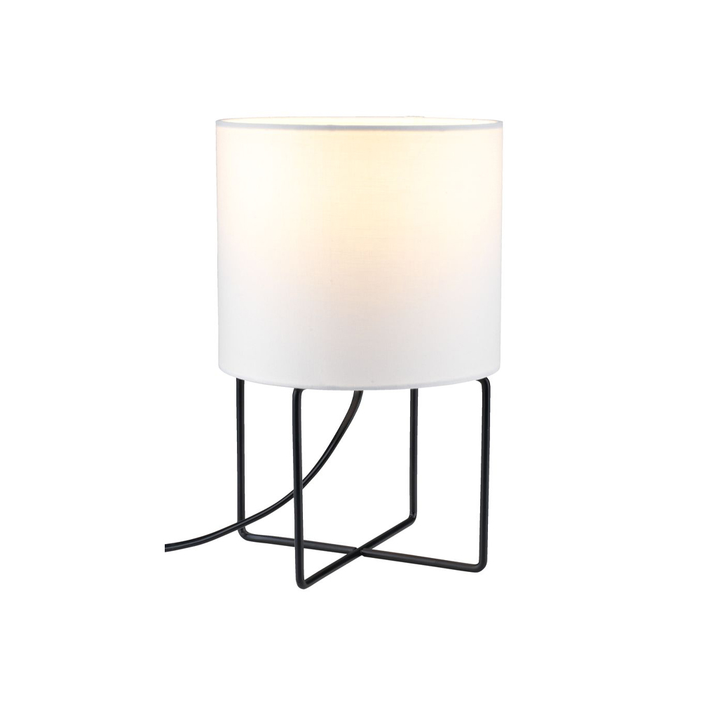 Đèn bàn | BRANDUR | polyester/kim loại | đen/trắng | Ø16xC25cm