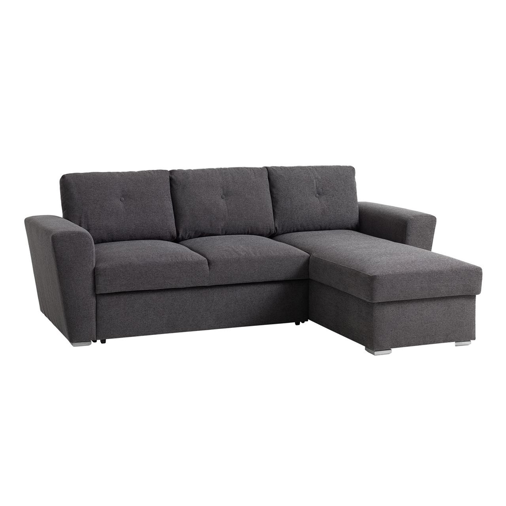 Sofa giường đổi góc | VEJLBY | vải polyester | xám | R243xS83/154xC86cm