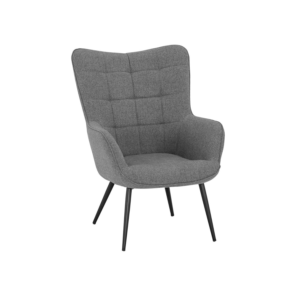 Ghế bành | ULDUM | kim loại/vải polyester | xám/đen | R72xS80xC98cm