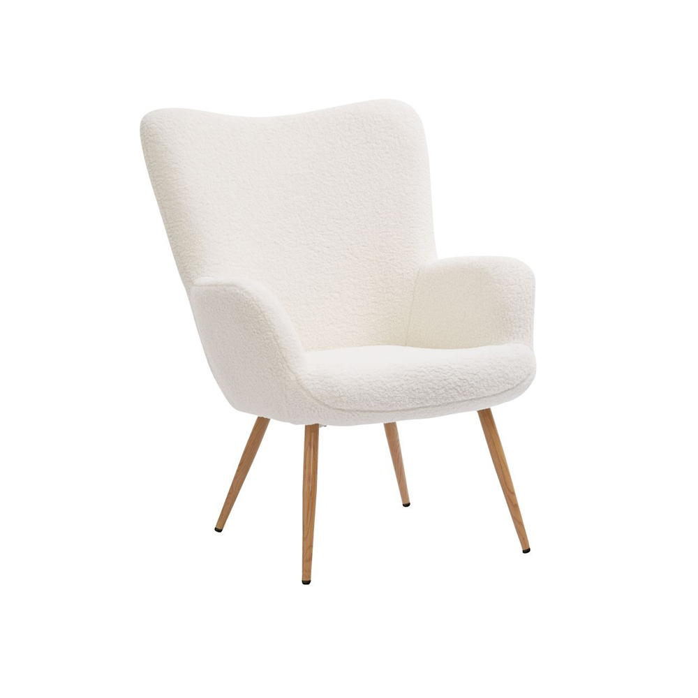 Ghế bành | HUNDESTED | kim loại/vải polyester | màu tự nhiên/sồi | R72xS80xC98cm