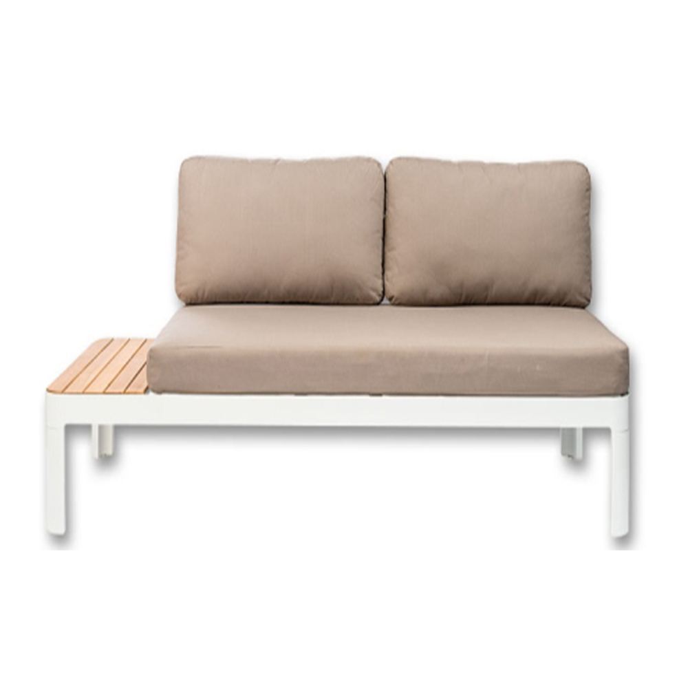 Sofa 2s | PORTALS | khung nhôm trắng/gỗ teak | R172xS78xC73cm
