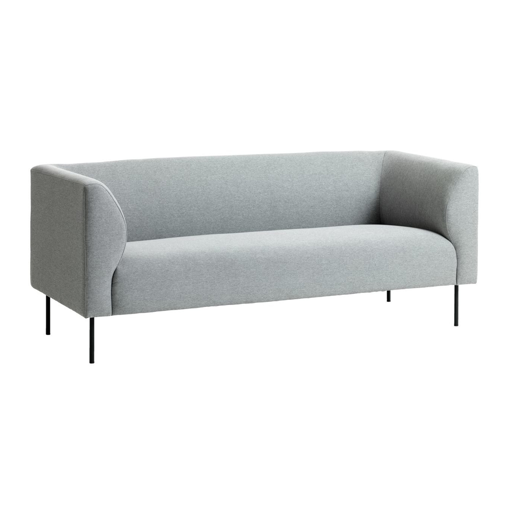 Sofa 3s | KARE | bọc vải polyester | xám nhạt/chân kim loại sơn đen | R185xS76xC74cm