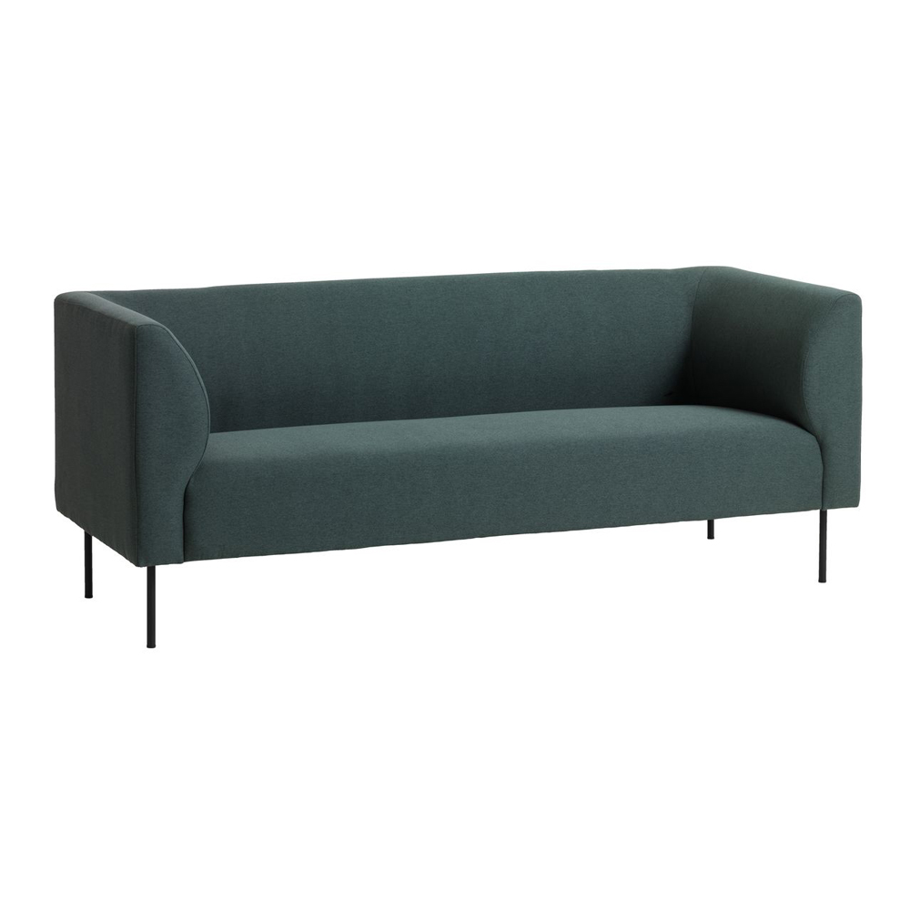 Sofa 3s | KARE | polyester fabric cover | dark green/black painted metal legs | R185xS76xC74cm