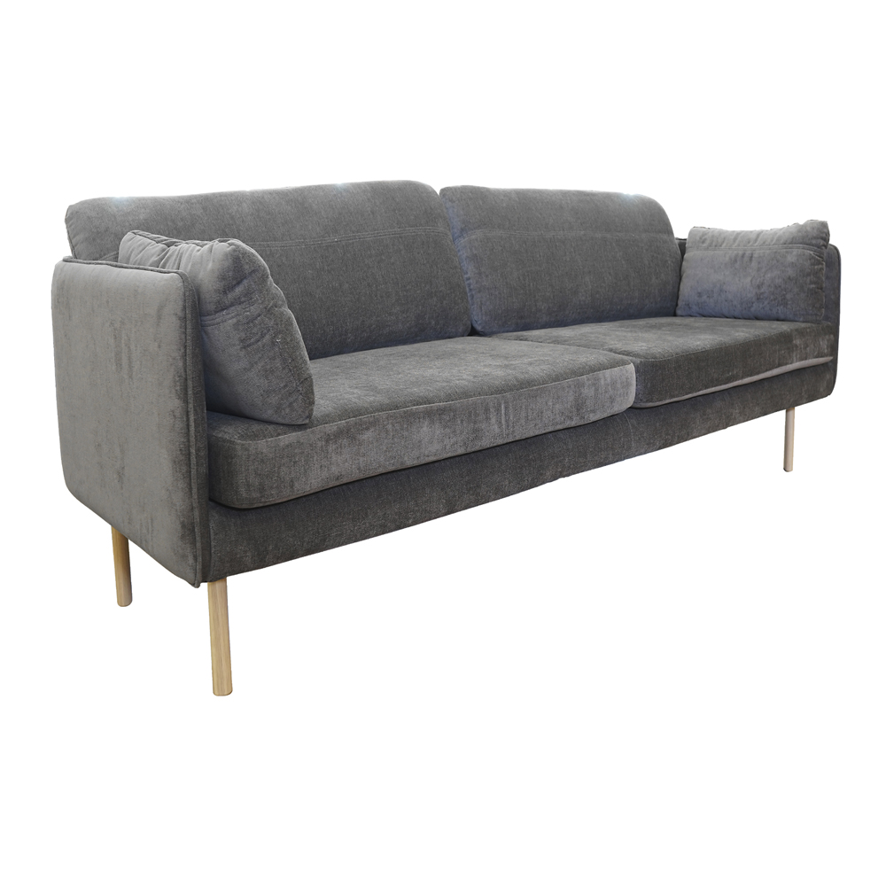 Sofa 3s | ITS-1000 | vải polyester | xám đậm | chân gỗ sồi | R215xS82xC75cm