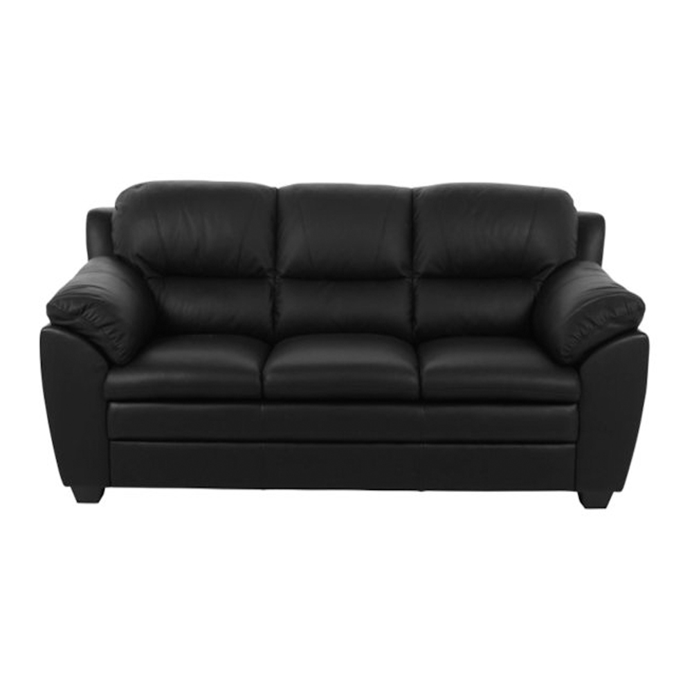 Sofa 3s | nID-005 | Black leather/pvc | R201xS94xC89cm