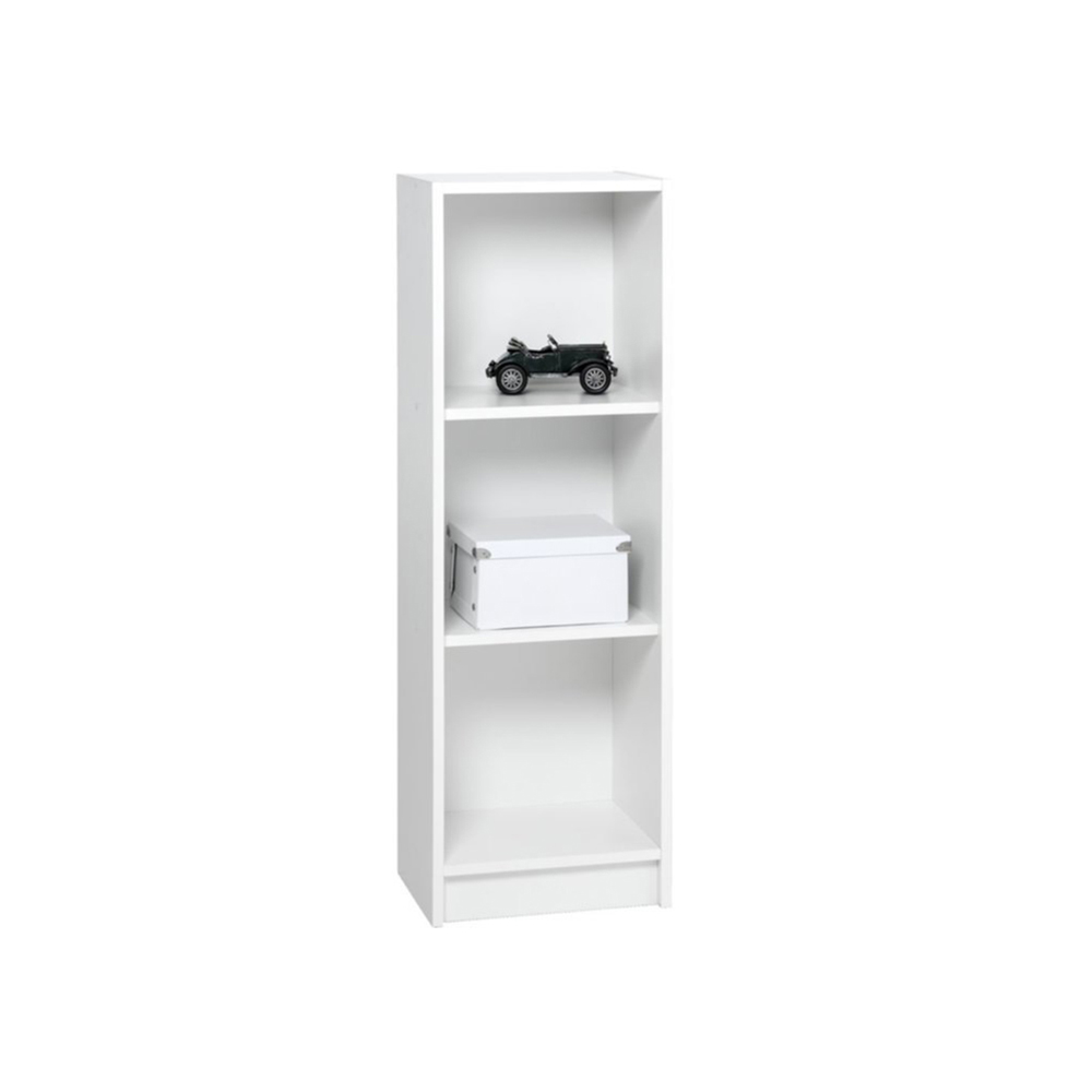 HORSENS 3-tier bookshelf, white industrial wood; 40x120x30cm; PLUS