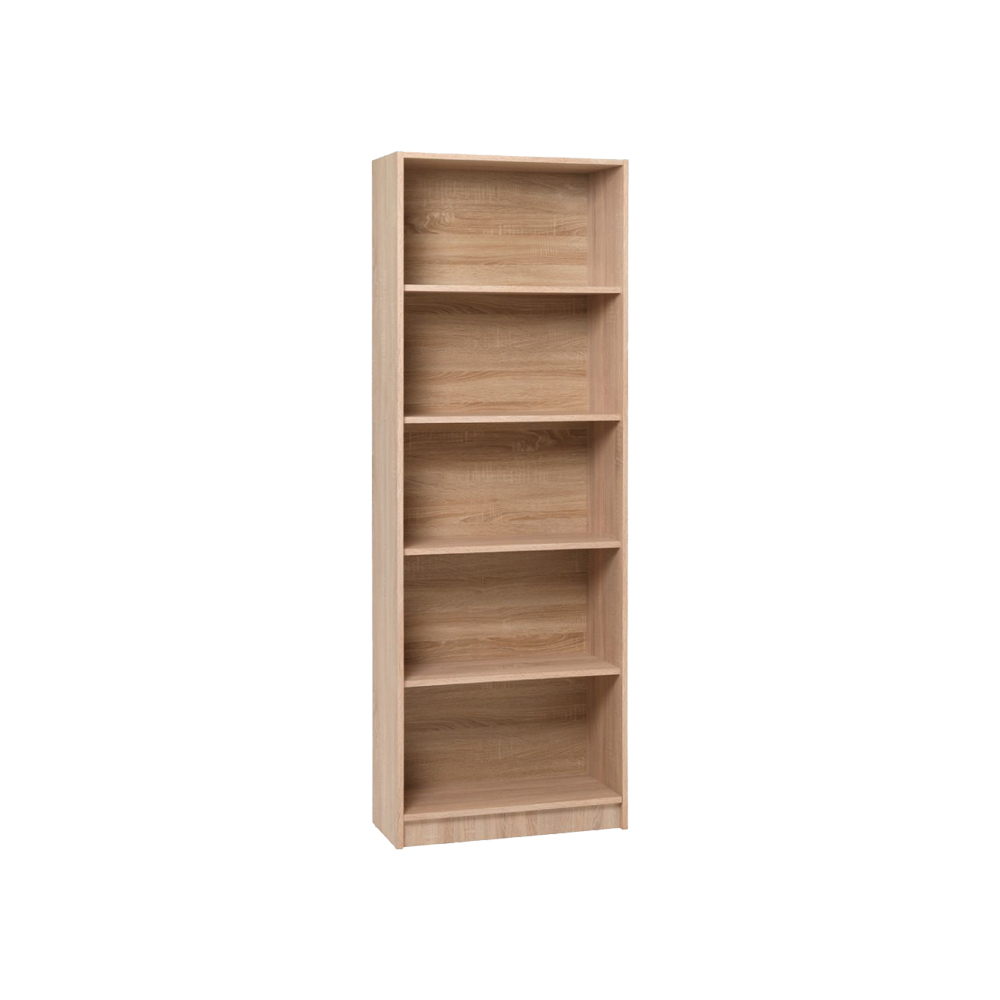 5-tier bookshelf HORSENS, oak-colored industrial wood; 70x197x30cm; PLUS