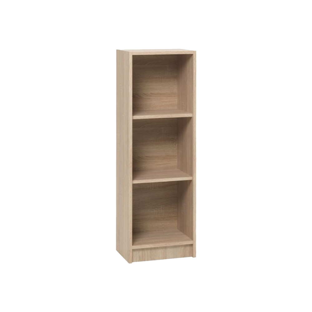 HORSENS 3-tier bookshelf, oak-colored industrial wood; 40x120x30cm; PLUS