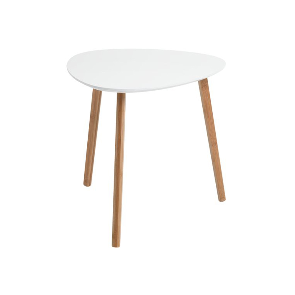 End table TAPS 55x55 white/bamboo