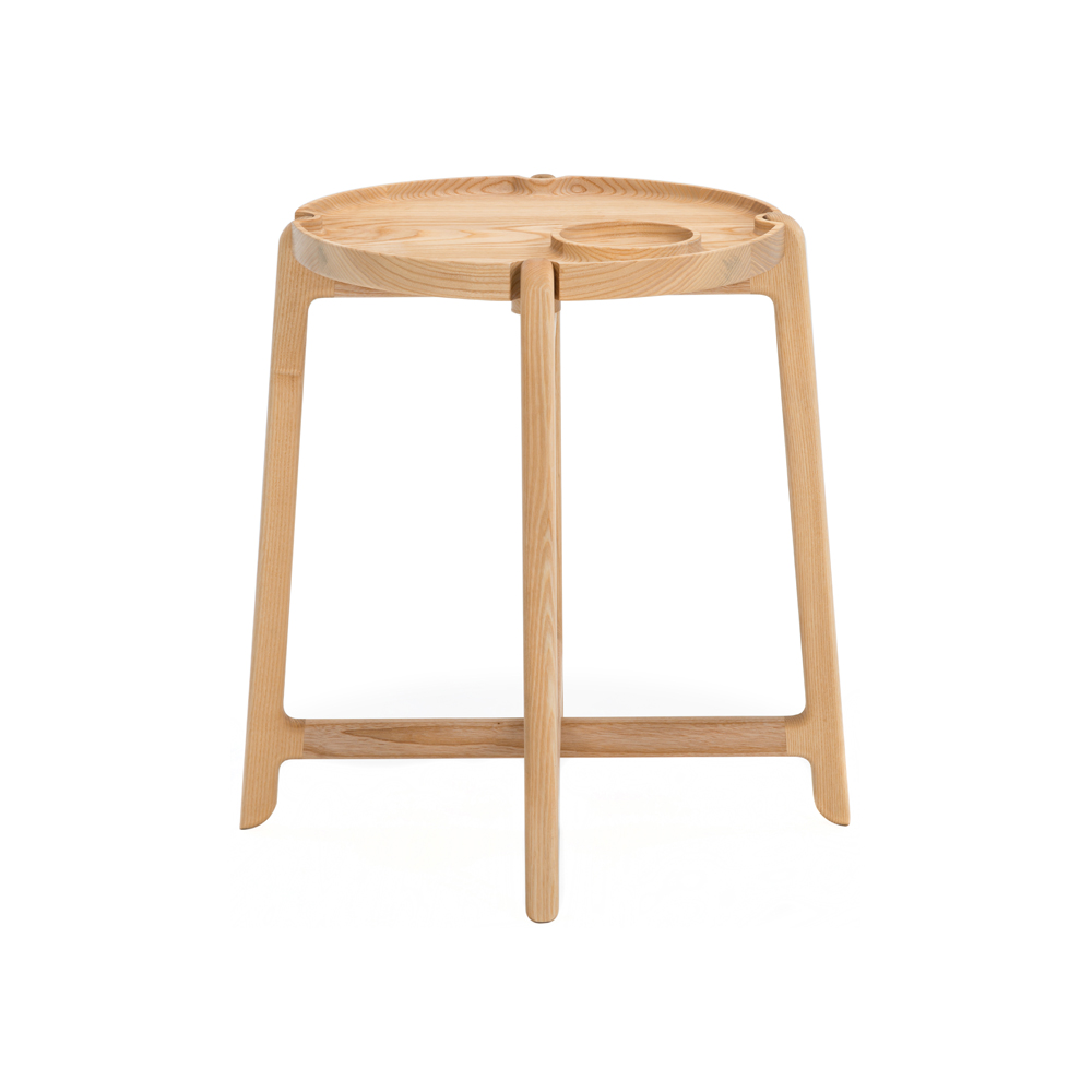 Corner table | NOFU740 | ash wood | natural color | Ø40xC45cm