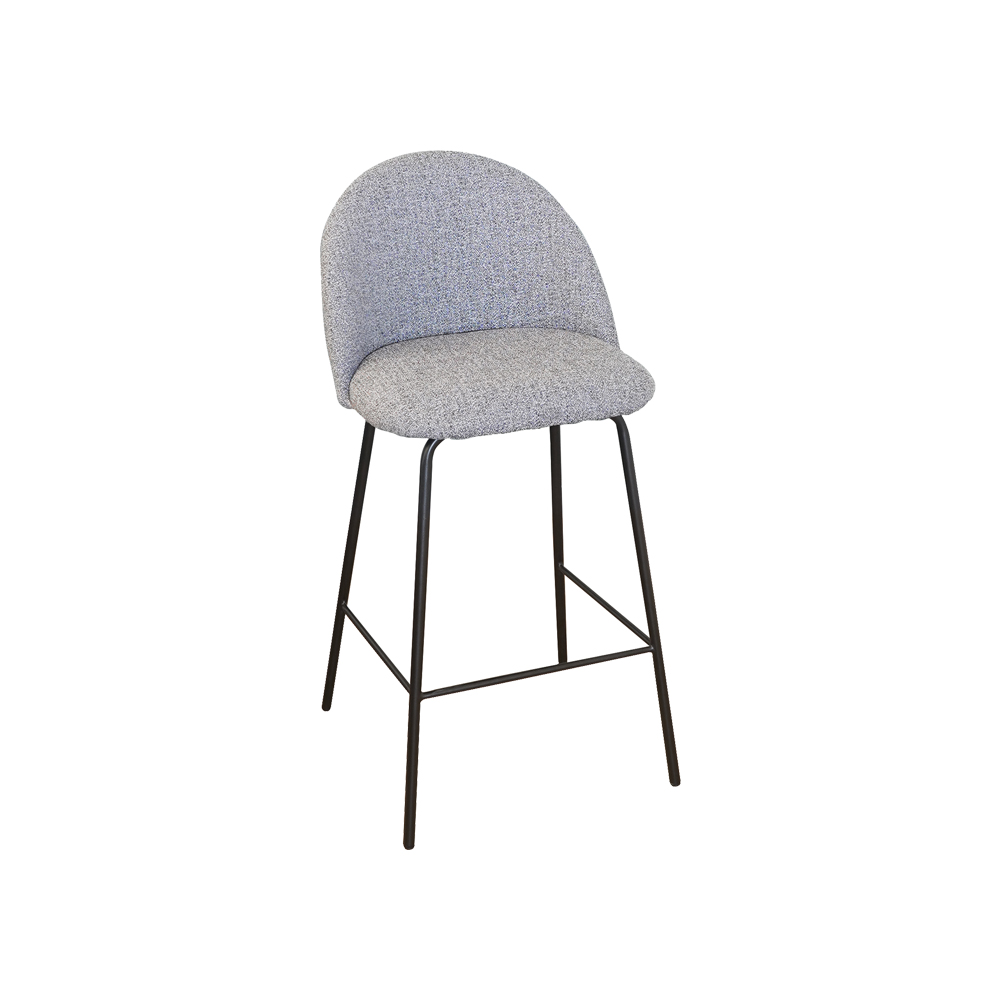 Kitchen island chair | nID-003 | gray polyester fabric | R43xS44.5xC66cm