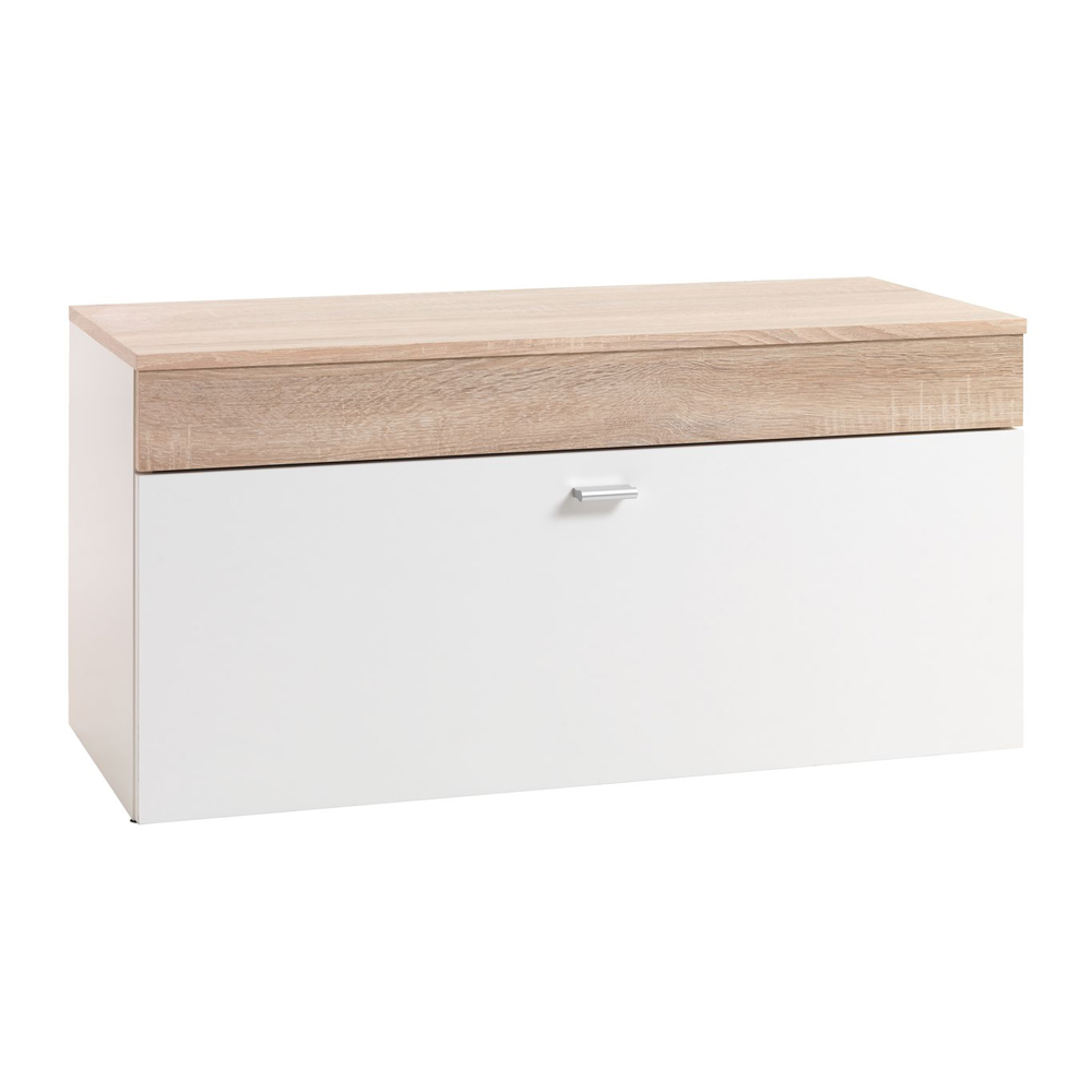 BELLE Bench | white/oak industrial wood | R80xS35xC47 cm