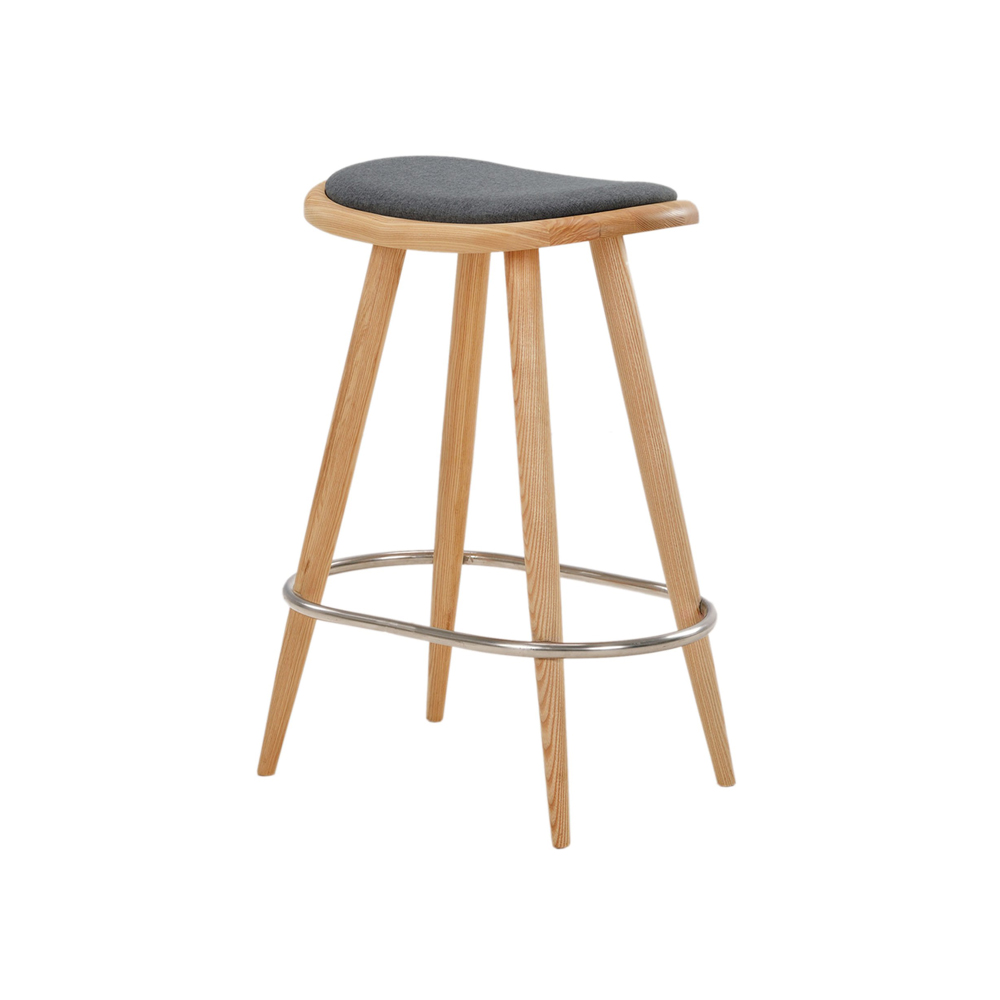 Kitchen island chair | NOFU646 | natural color ash wood | bold polyester upholstery | R54xS34xC67cm
