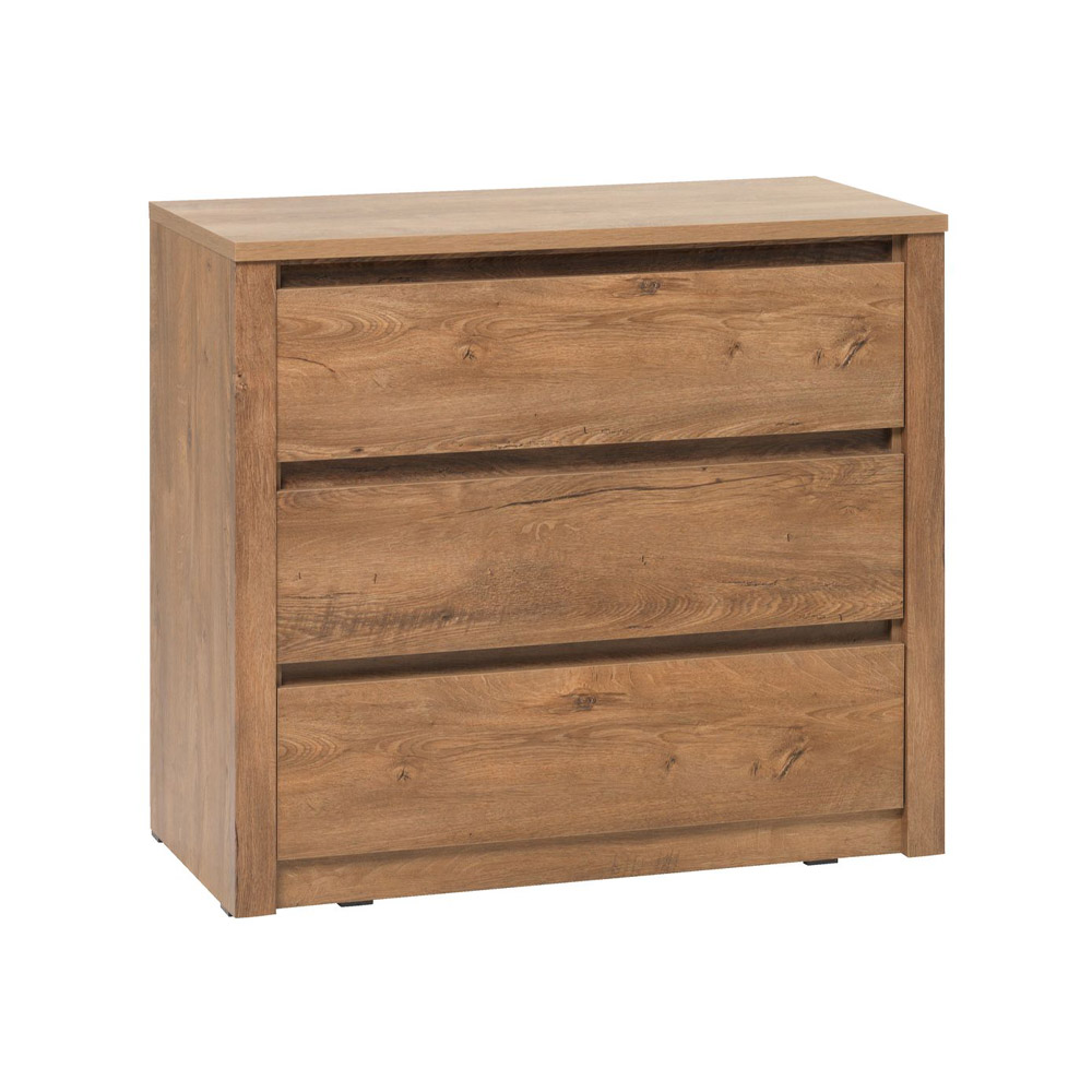 Tủ ngăn kéo 3 ngăn | VEDDE | gỗ công nghiệp | màu sồi đậm | R90xS43xC80cm